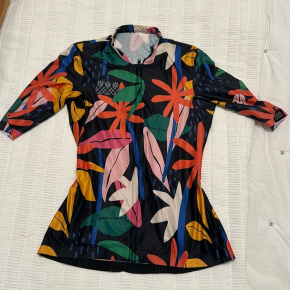 Colorful Floral Women's Cycling Jersey - Picture 1 of 3